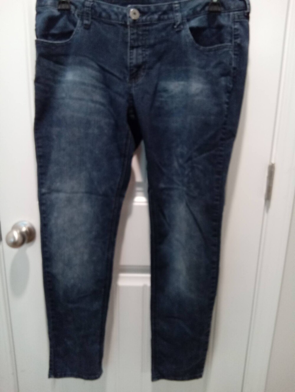 City Streets Junior's Size 15 Skinny Stone Washed Denim Blue Jeans 29.5" Inseam